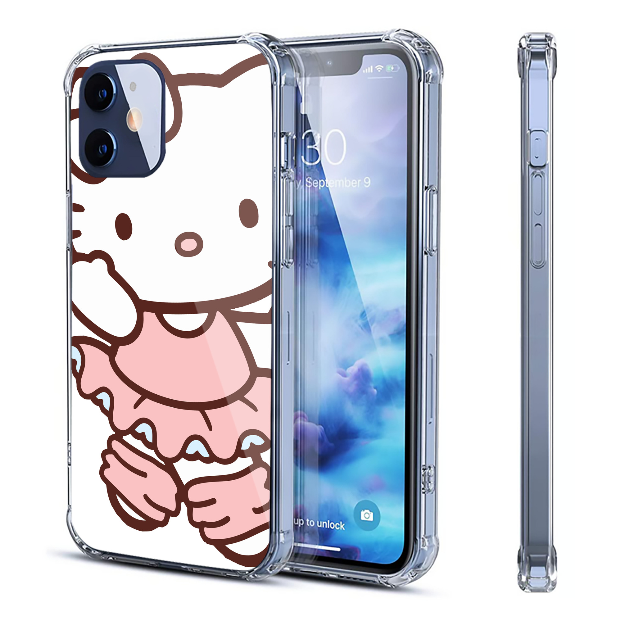 （画像用） Hello Kitty ハローキティ 【iPhone 12シリーズ対応】透明スマホケース（クリアソフトケース）